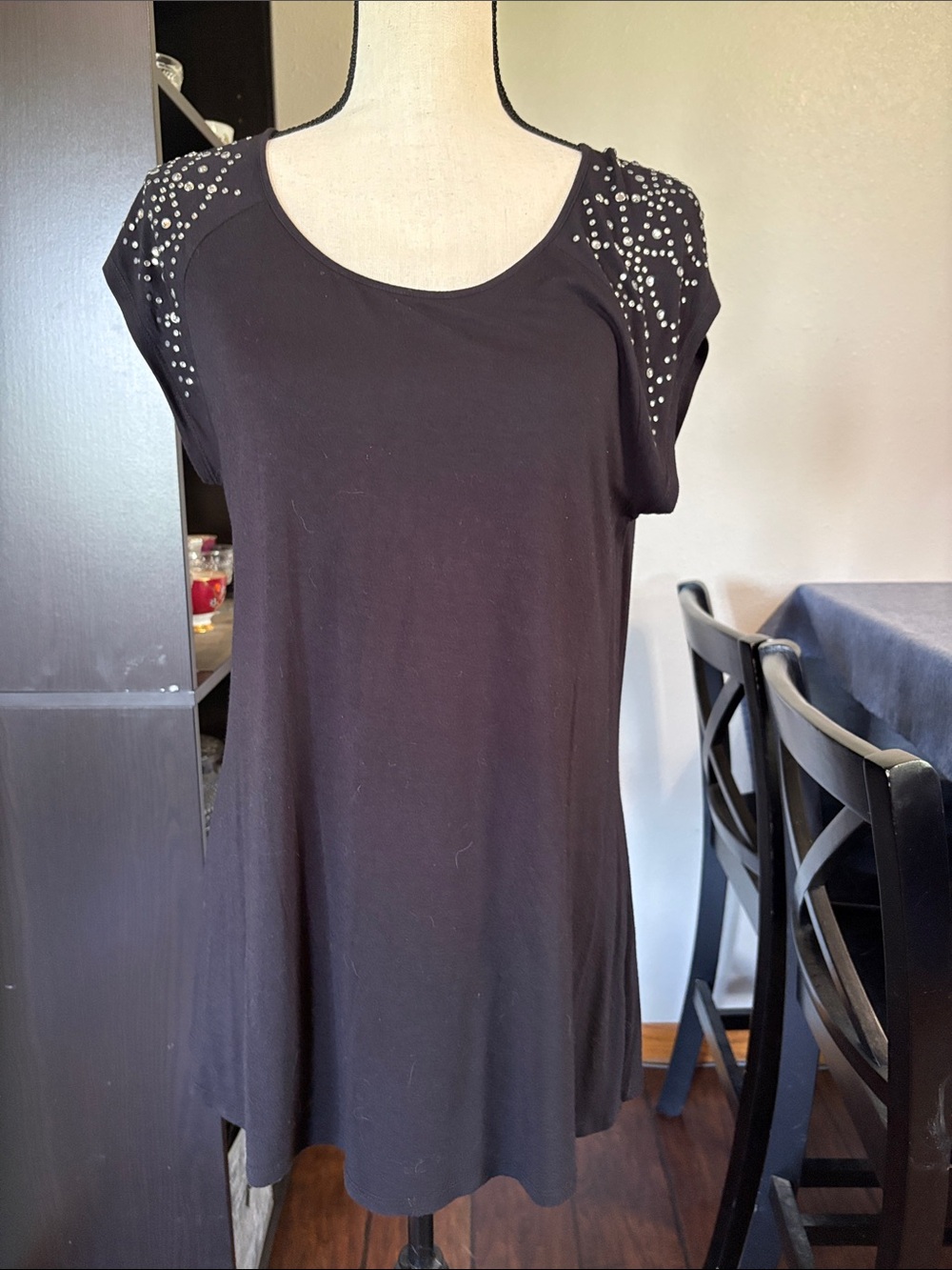 Women’s Philosophy Sz Large Embellished  Cap Sleeved Shirt